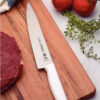 cuchillo carne cocina mango blanco 20cm en uso