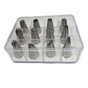 Set de Boquillas / Picos Medianos Acero Inoxidable 12 Pzs.