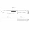 cuchillo carne cocina mango blanco 25cm medidas