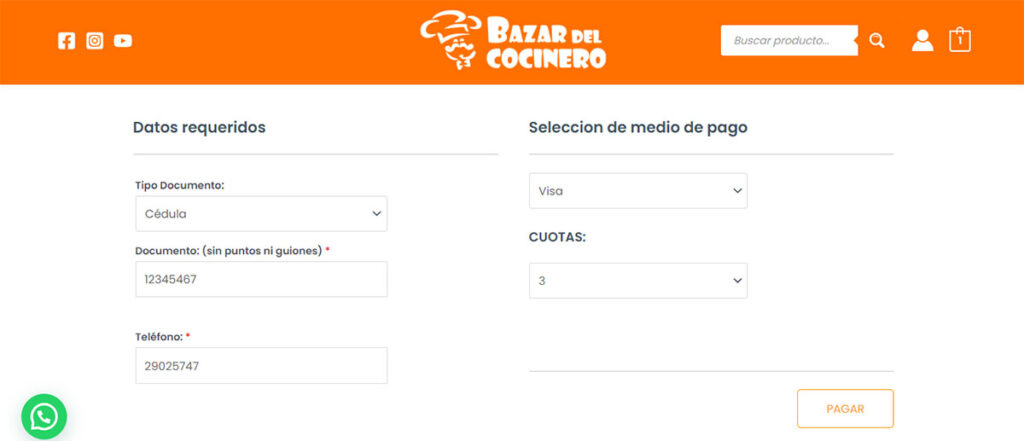Como Comprar 1 pantalla ingresar datos pago tarjeta