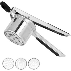 Puretera Tipo Prensa 3 Discos Acero Inoxidable