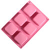 molde silicona cuadrado redondeado postres jabon 6 cavidades