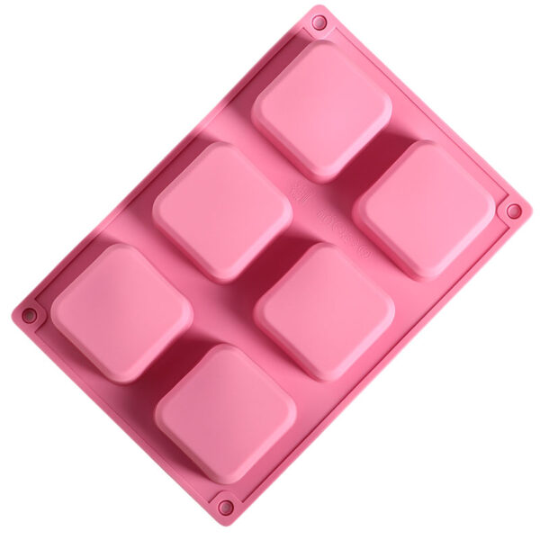 molde silicona cuadrado redondeado postres jabon 6 cavidades