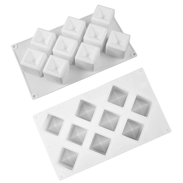 molde silicona velas postres jabon cubo undido 9 cavidades