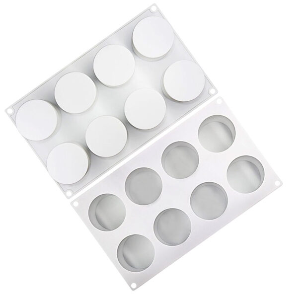 molde silicona velas postres jabon mini torta cilindro 8 cavidades