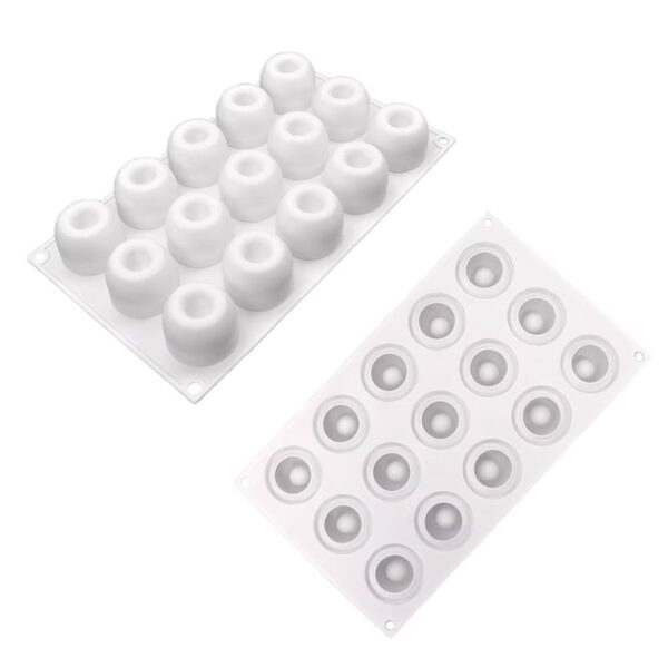 molde silicona velas postres jabon savarin esfera 3d 15 cavidades