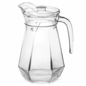 Jarra Para Agua Jugos Vidrio Facetada 1300ml