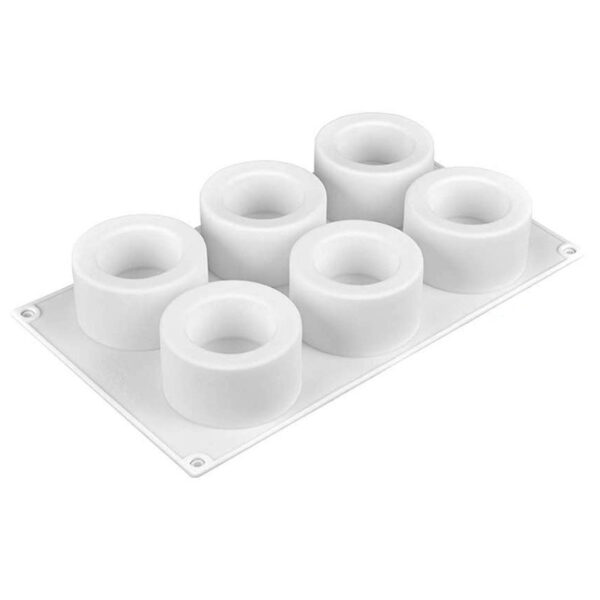 molde silicona velas postres jabon cilindro savarin 6 cavidades