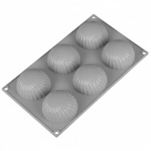 Molde De Silicona 3D Media Esfera Remolino 6 Cavidades