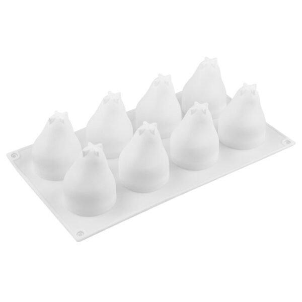molde silicona velas postres jabon pera 8 cavidades