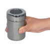 dispensador cernidor espolvoreador malla chica acero inox en mano