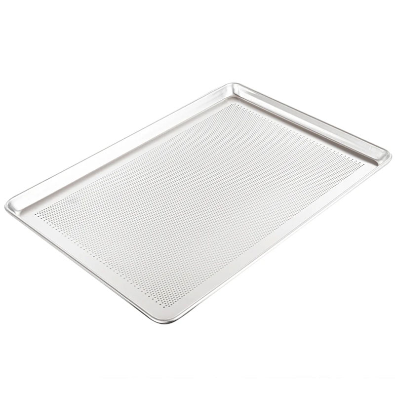 Bandeja Panadería Rectangular Aluminio 60x40x2.5cm Perforada