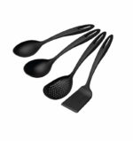 Set 4 Utensilios Nylon Negro Tramontina
