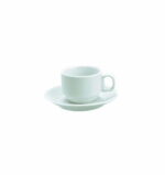 Taza Para Cafe Con Plato 100cc Loza Blanca