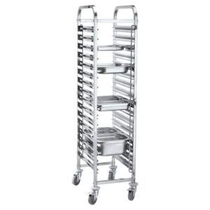 Carro Gavillar de Acero Inoxidable para 15 Cubas GN