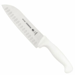 Cuchillo Cocina Santoku 17cm Mango Blanco Profesional