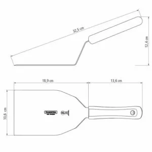 espatula angular plancha ancha hamburguesa 10cm tramontina medidas