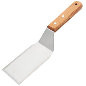 Espátula Para Plancha Bordes Biselados Acero Inox 7cm M. Madera