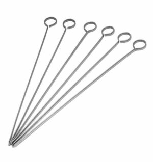 Pinchos para Brochetas Acero Inox 30cm Pack 6un