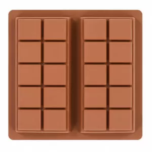 Molde De Silicona Para Tableta Chocolate Cuadriculado 2 Cavidades