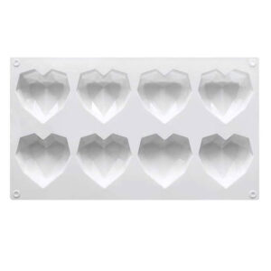 Molde Corazon Origami / Diamante En Silicona 8 Cavidades
