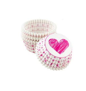Pirotines / Casquetes Muffins Cupcake Corazones Pack 100