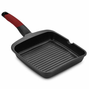 Plancha Con Grill Forjado Premiere 28x28cm Antiadherente BRA