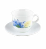 Set Taza Para Café Largo Con Plato 160cc Vidrio x6un