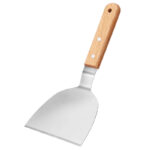Espátula Angular Para Plancha Hamburguesas Acero Inox 12cm M. Madera