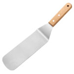 Espátula Angular Para Plancha Larga Acero Inox 7x20cm M. Madera