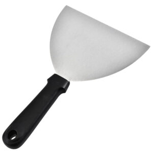 Espátula Triangular Plancha Acero Inox 15cm M. Negro