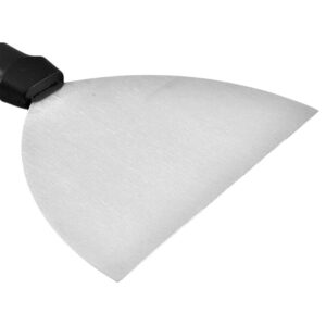 espatula triangular plancha scraper acero inoxidable 15cm mango negro pala