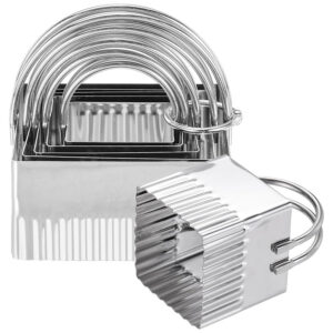 Set De Cortantes Cuadrados Ondulados Acero Inoxidable 5pzs