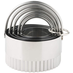 Set De Cortantes Redondos Ondulados Acero Inoxidable 5pzs