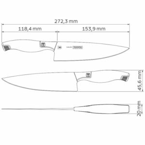 cuchillo cocinero chef 15 cm sublime acero inoxidable tramontina dimensiones